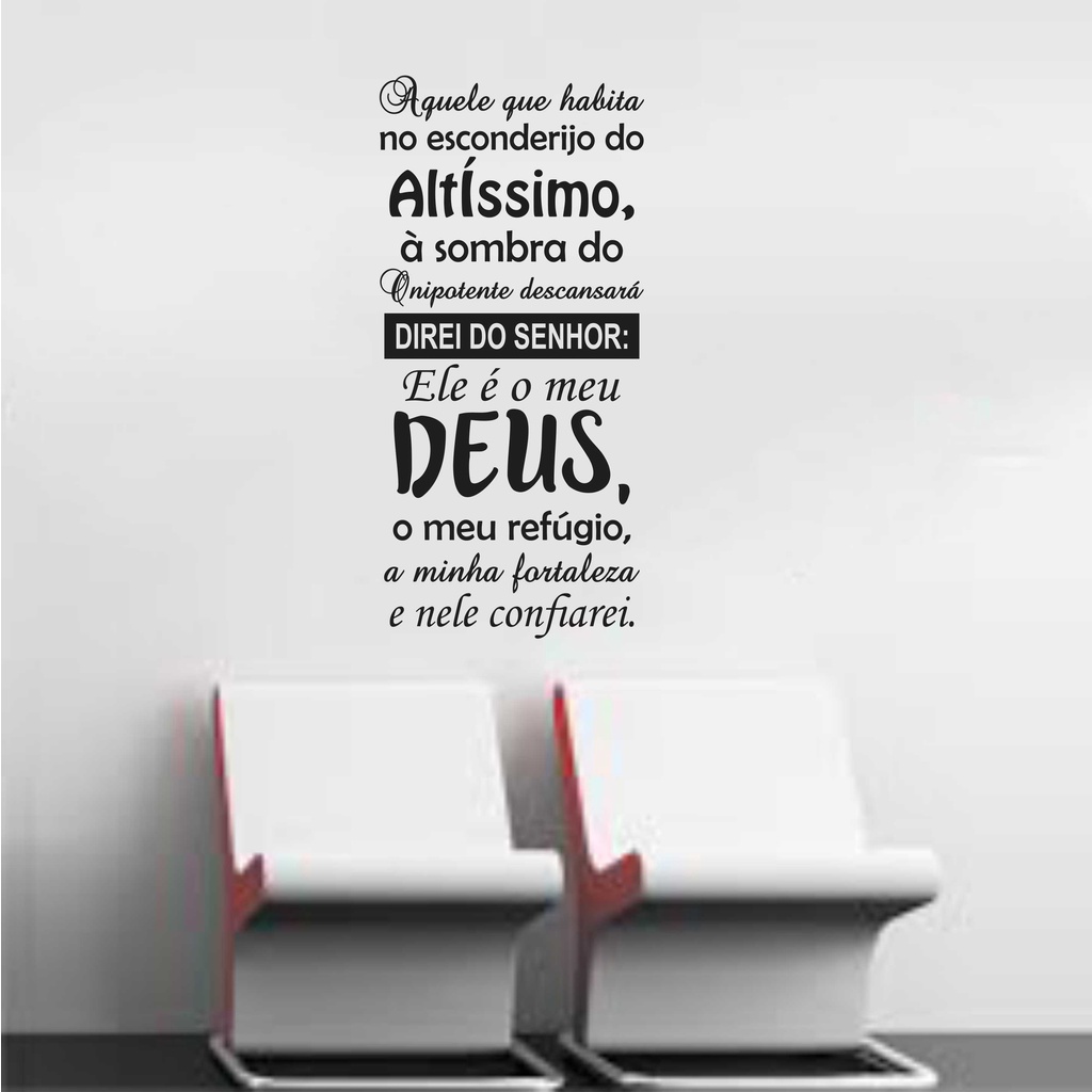 Adesivo de Parede Religioso Aquele Que Habita no Esconderijo do Altíssimo