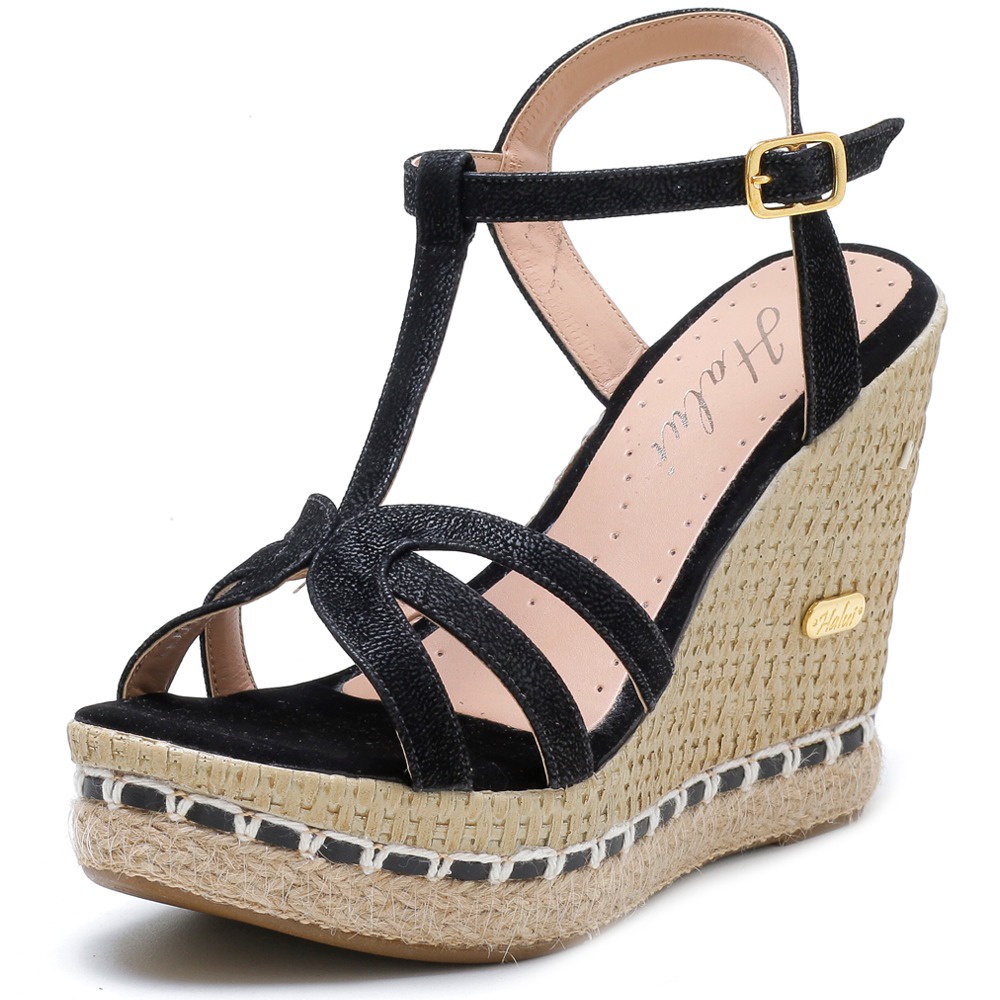Sandália Feminina SB Shoes Salto Anabela Confortável Cores Versátil Ref. 3230