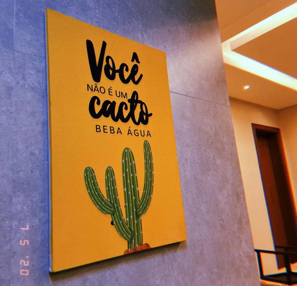 Quadro decorativo com frase. Você não é um cacto beba água! Quadro para presente. Decoração para coisinha, estúdio. quadro com frases criativa, frase motivacinal.