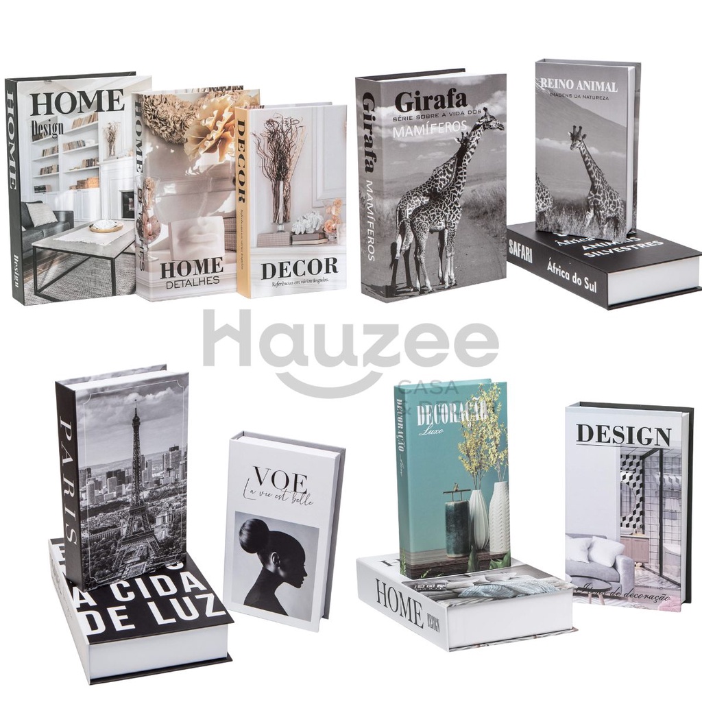 Caixa Livro Falso Decorativo Fake Kit 3 Porta Objetos em Oferta na Shopee