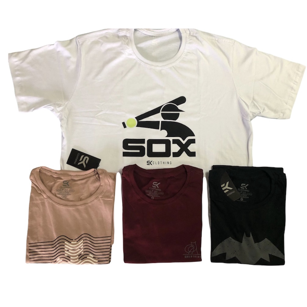 Detalhes do Kit 5 Camisas (Gola redonda, Gola V ou Regata) LD leves defeitos PLUS SIZE TAMANHO GRANDE E P AO GG
