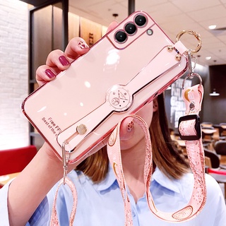 Capinha samsung s20 fe samsung s22 plus samsung s21 samsung s21 fe 5g Capa samsung s20 fe samsung s22 plus samsung s21 samsung s21 fe 5g De Celular Flexível De Strass/Diamante Com Cordão Para Meninas s22 plus/s21 samsung s20/fe/5g