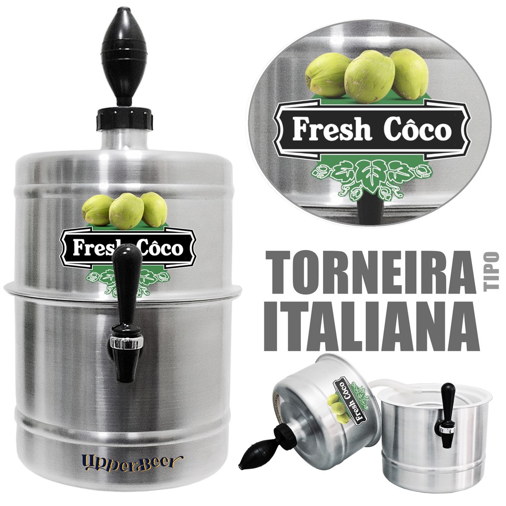 Chopeira Coqueira Portátil Agua de Coco 5,1 Litros Upper Beer Alumínio
