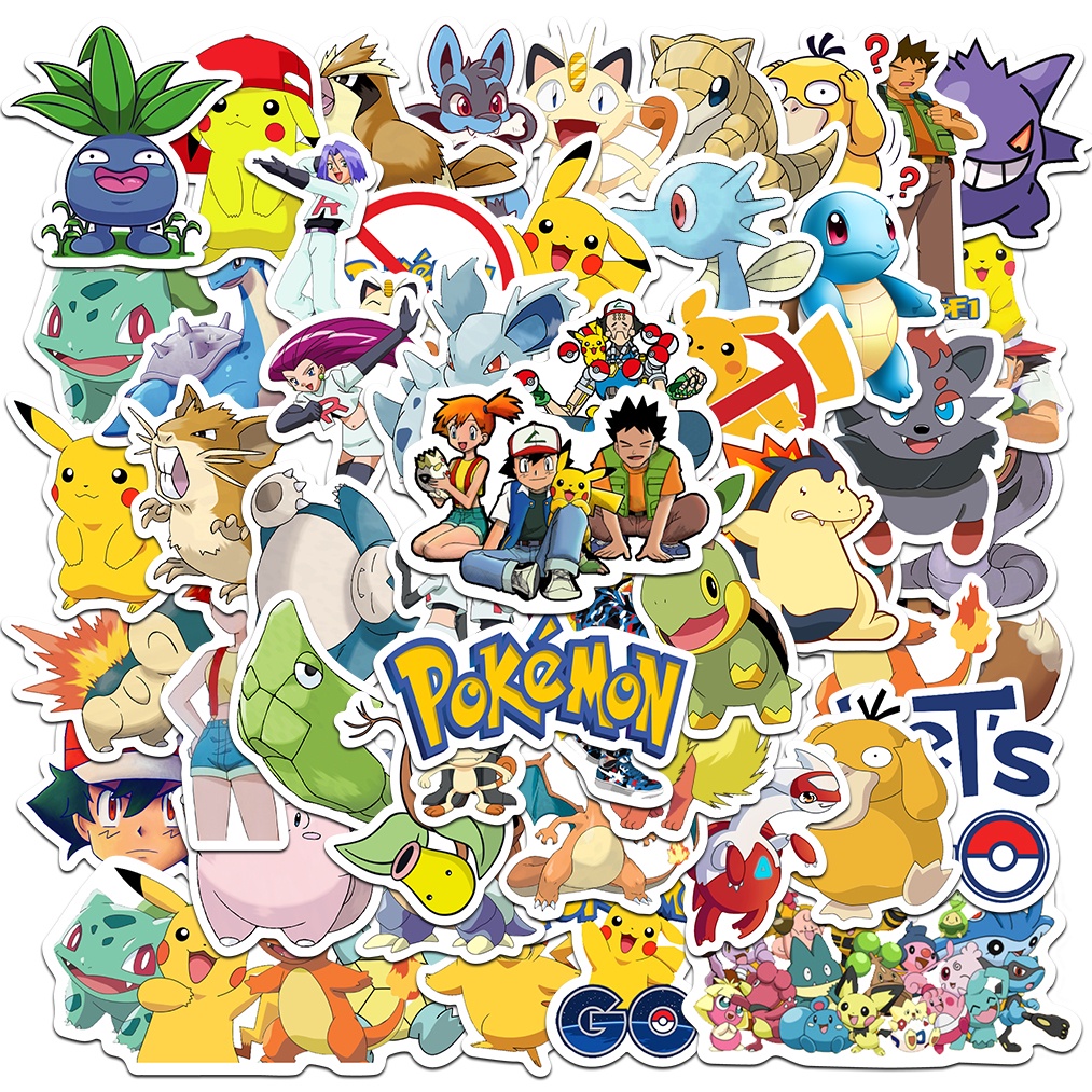 Kit 10 Adesivo para Água Pokemon