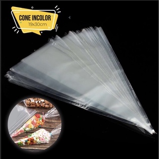100~500 embalagem Sacos Plastico trufa CONE Incolor 18x30 Doces em Oferta na Shopee