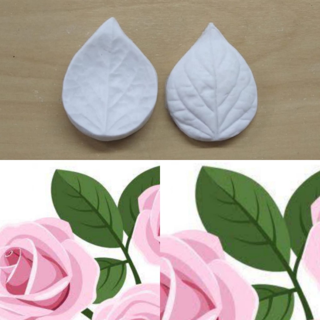 MOLDE DE SILICONE FOLHA DA ROSA - MOLDE PARA BISCUIT E CONFEITARIA