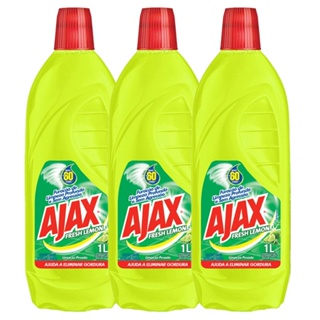 Kit Com 3 Limpador Diluível Ajax Fresh Lemon 1L Cada em Oferta na Shopee
