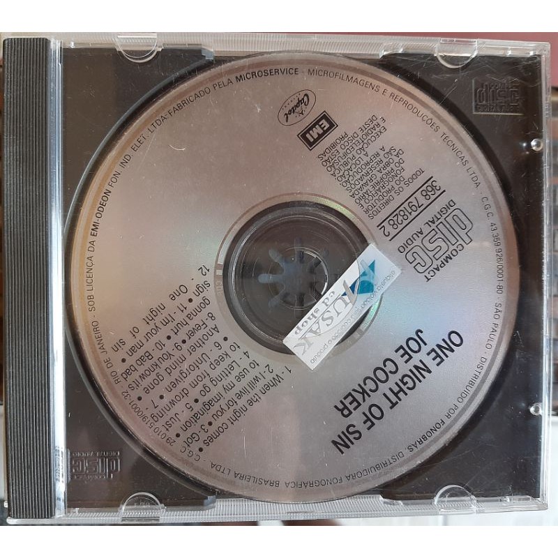 Cd Joe Cocker One Night Of Sin