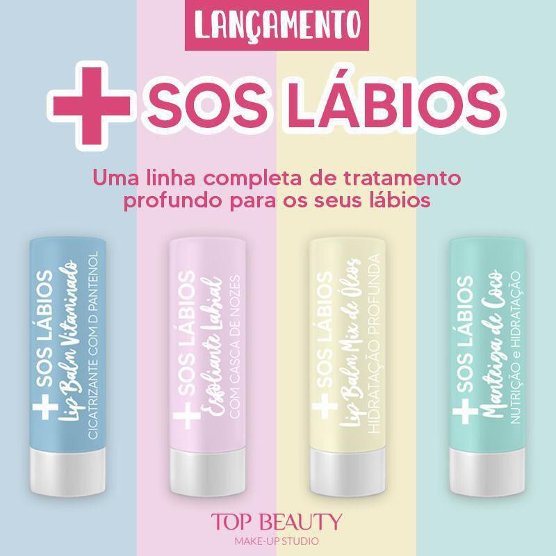 Manteiga De Cacau SOS Lábios - Mix Óleos-Manteiga Coco-Esfoliante Labial-Casca Nozes-D-Pantenol em Oferta na Shopee