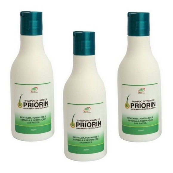 3 Shampoos Cresce Pelo Tônico Extrato De Priorin  Cresce cabelo