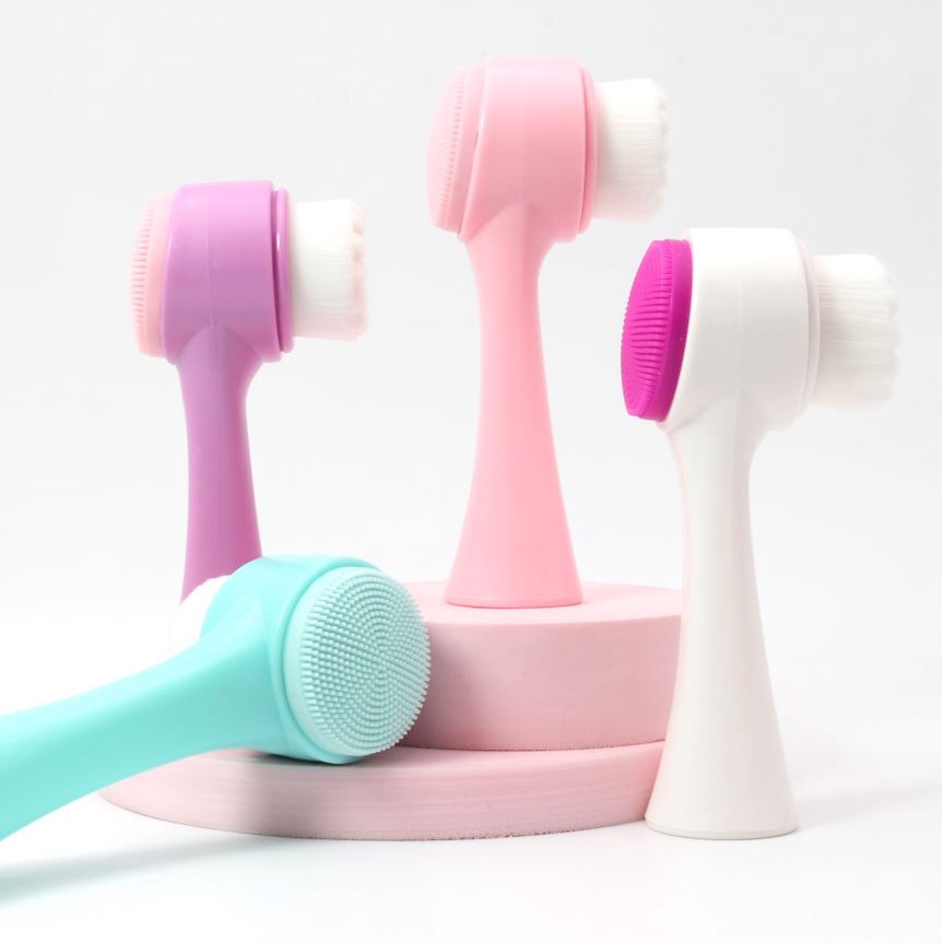 Escova para limpeza facial 2 Em 1 Esponja massageadora limpeza de pele cravos
