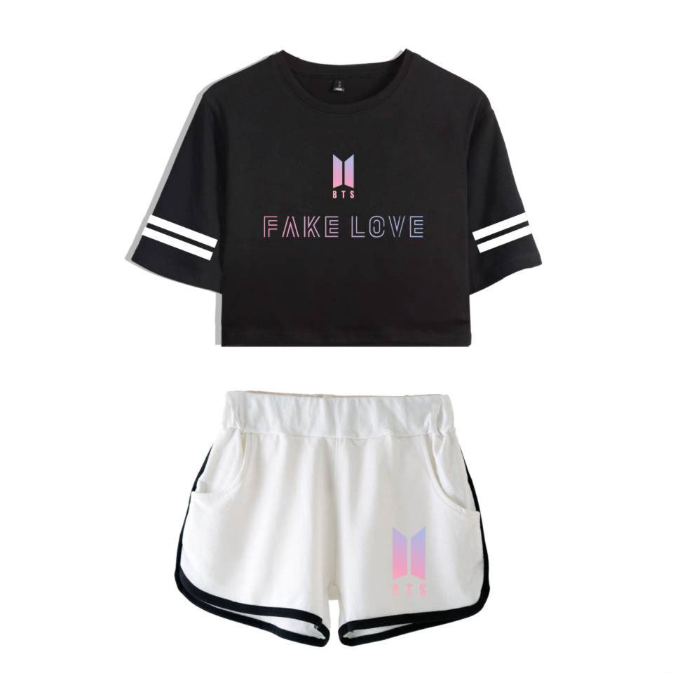 conjunto bts blusa e saia