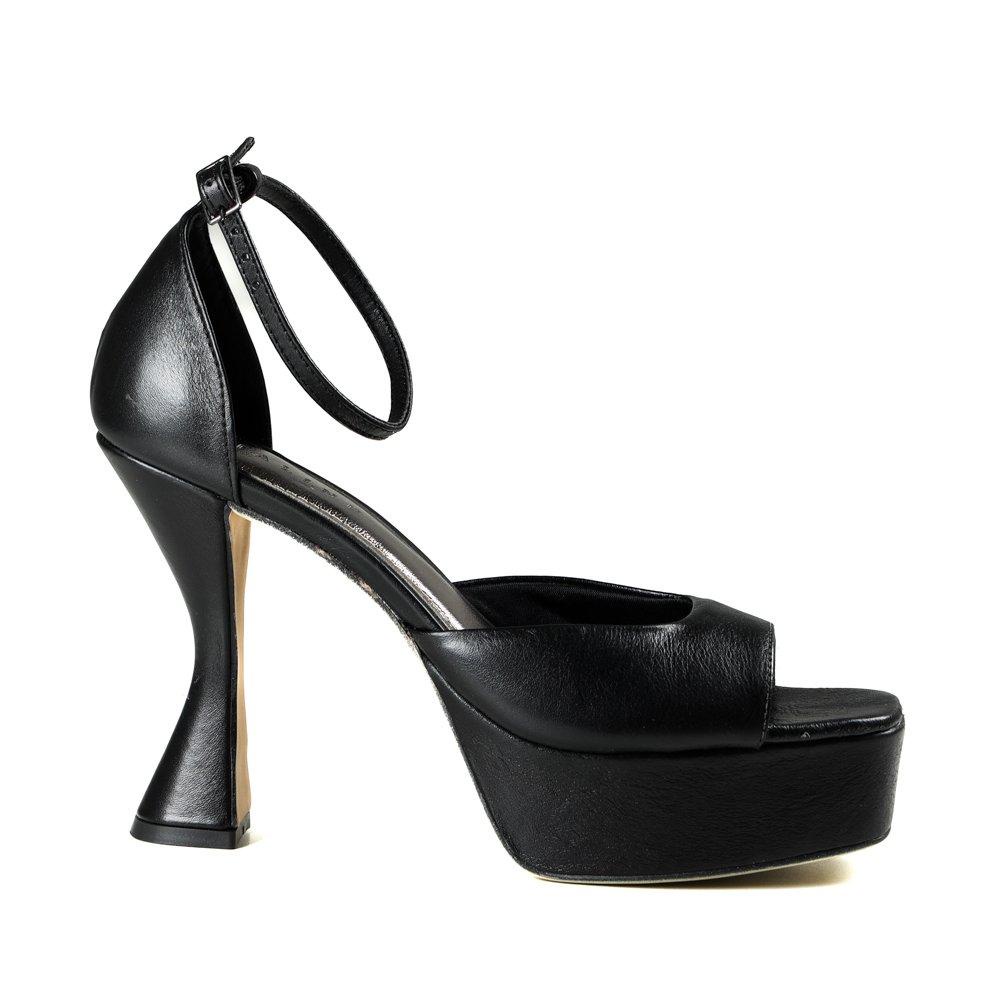 Sandália Feminina Salto Taça Lia Line Preto