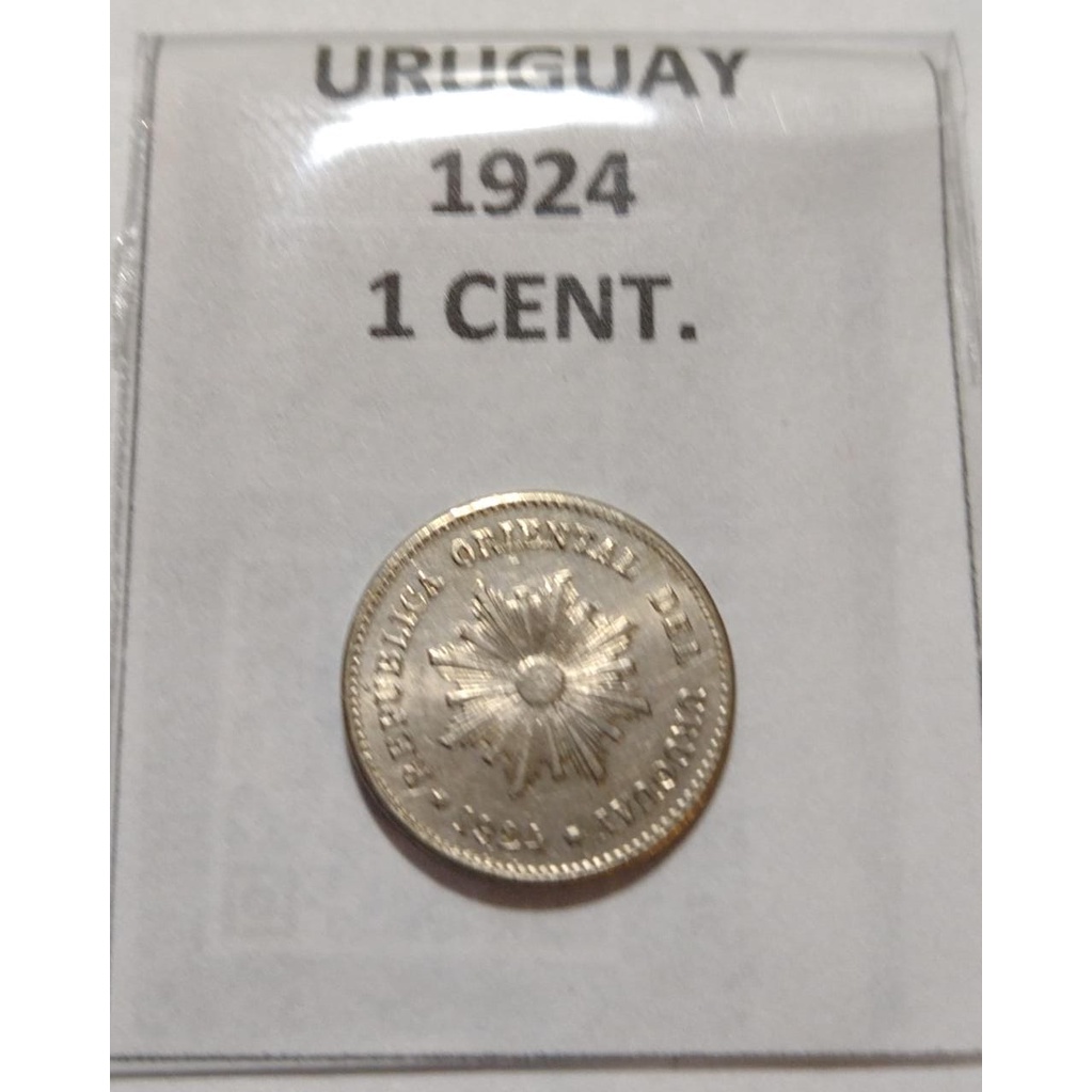 MOEDA URUGUAY 1924 - 1 CENT. - NIQUEL - Y133