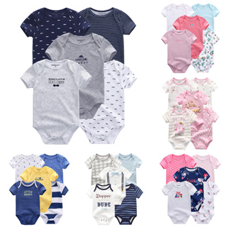 kiddiezoom 5 Pcs 100% Algodão Bebê Meninos Meninas Bodysuit Roupas Bonito Dos Desenhos Do Bebê em Oferta na Shopee