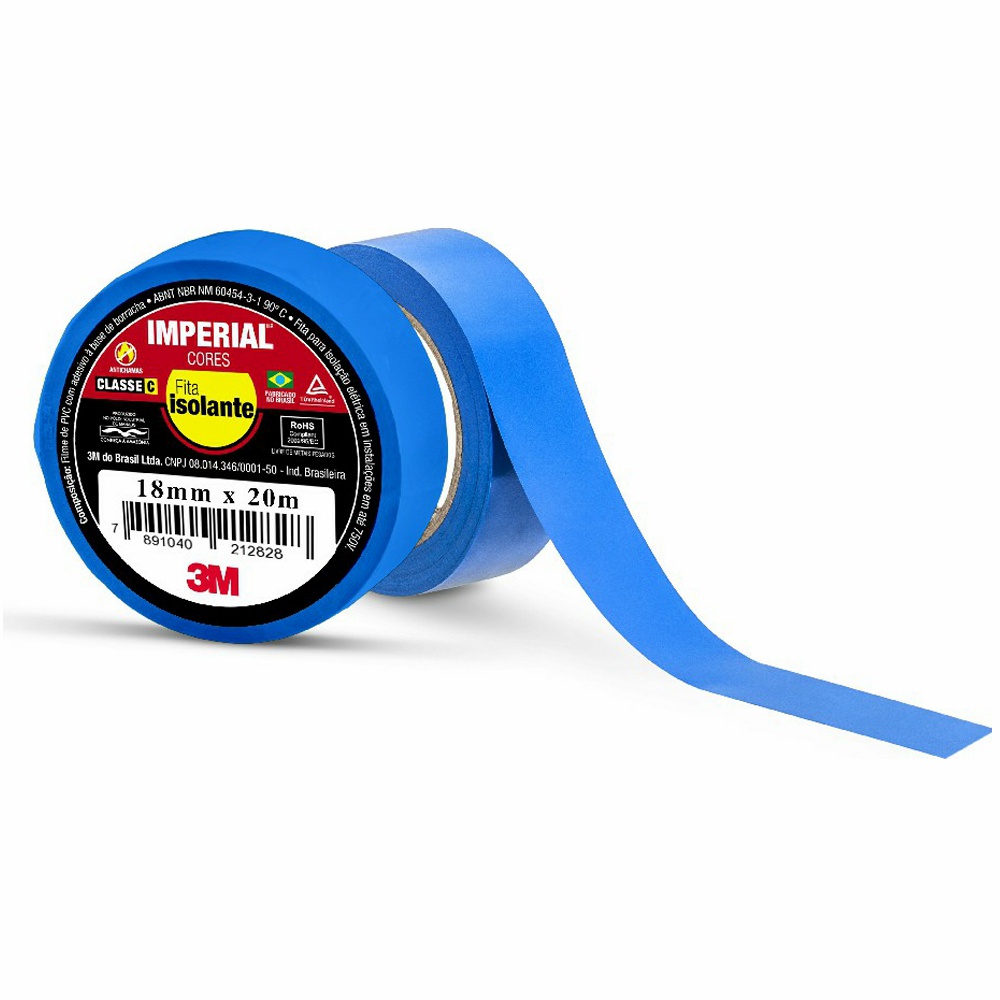 Fita Isolante Imperial Azul 18mmx20m 750v 3M em Oferta na Shopee