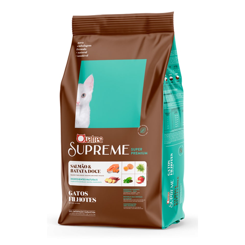Ração Quatree Supreme Gatos Filhotes Salmão e Batata Doce - 10,1kg em Oferta na Shopee
