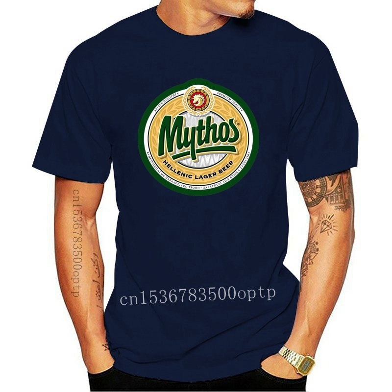 Mythos Grego Cervejaria Pequena Cerveja Helénica Preta Lager Logomarca Tee Personalizada Com Estilo