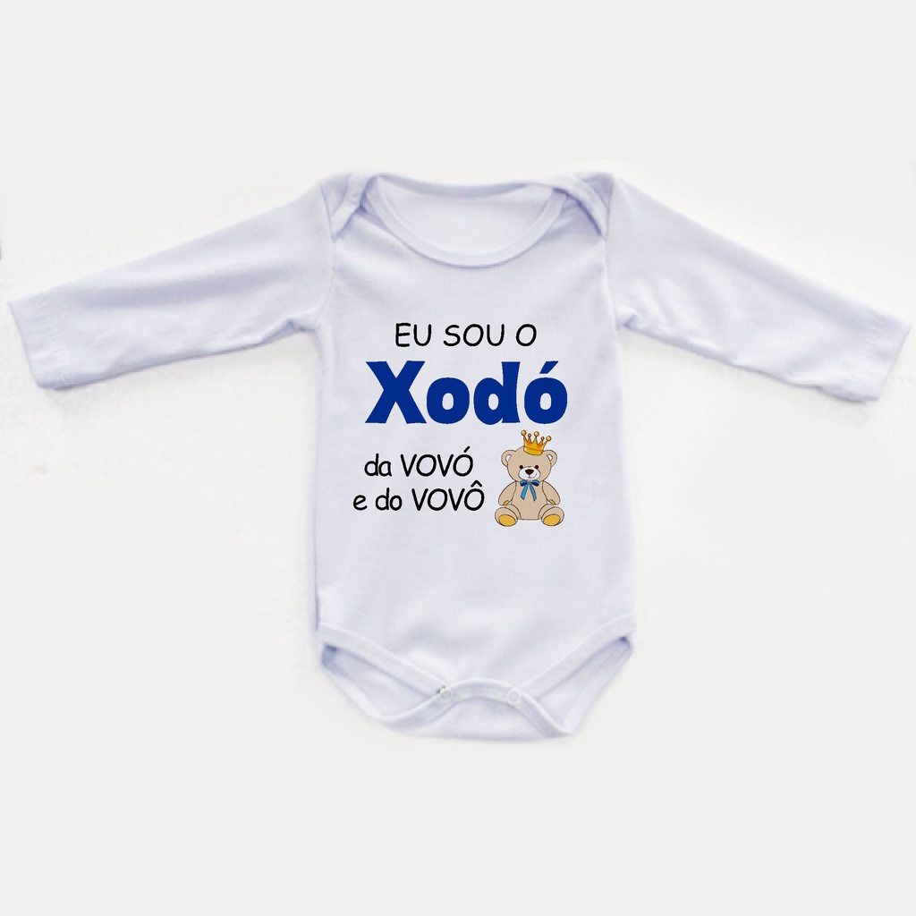 Body infantil Manga longa bebê criança Roupinha Frio Sou o Xodó da vovó e do vovô