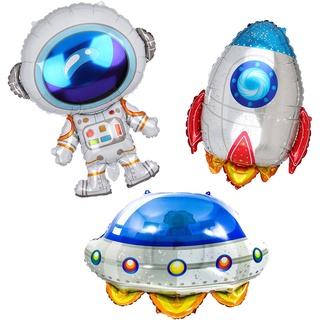 3 Balão Astronauta Foguete Nave Metalizado Grande Festa Aniversário em Oferta na Shopee