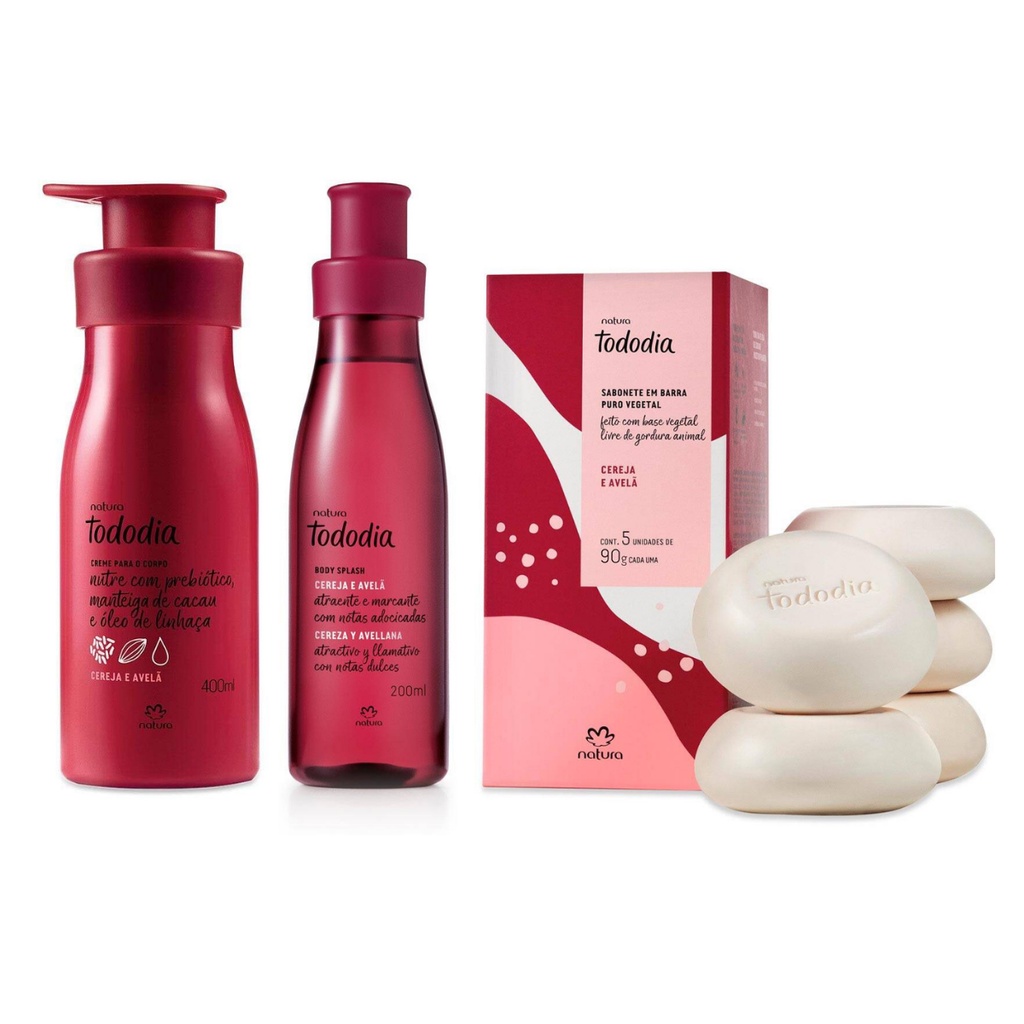 Presente Dia das Mães Natura Tododia Cereja e Avelã Kit Feminino | Shopee  Brasil