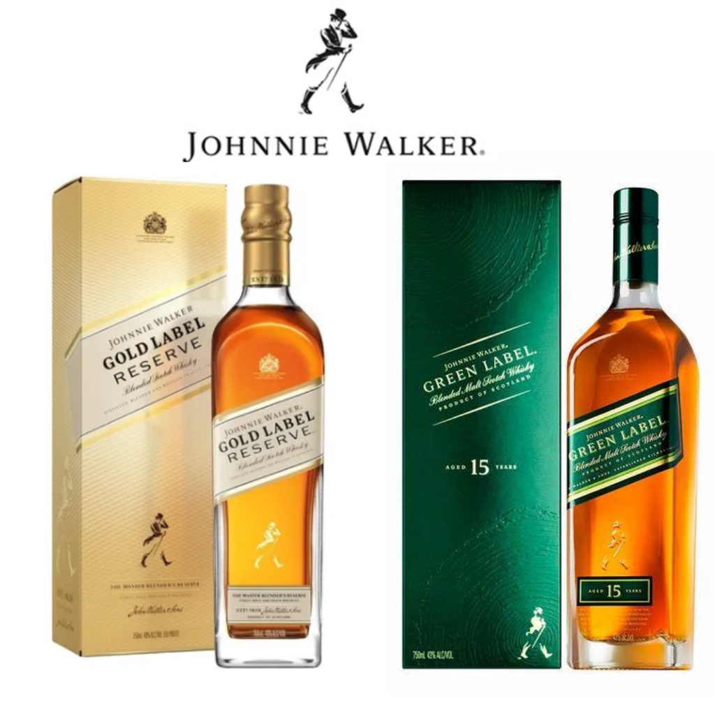 Combo Whisky Johnnie Walker Green Label + Gold Label 750ml Shopee Brasil