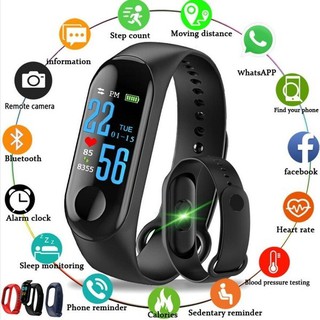 Pulseira Inteligente Smartband M3 Monitor Cardíaco Relógio com Monitor De Pressão Sanguínea