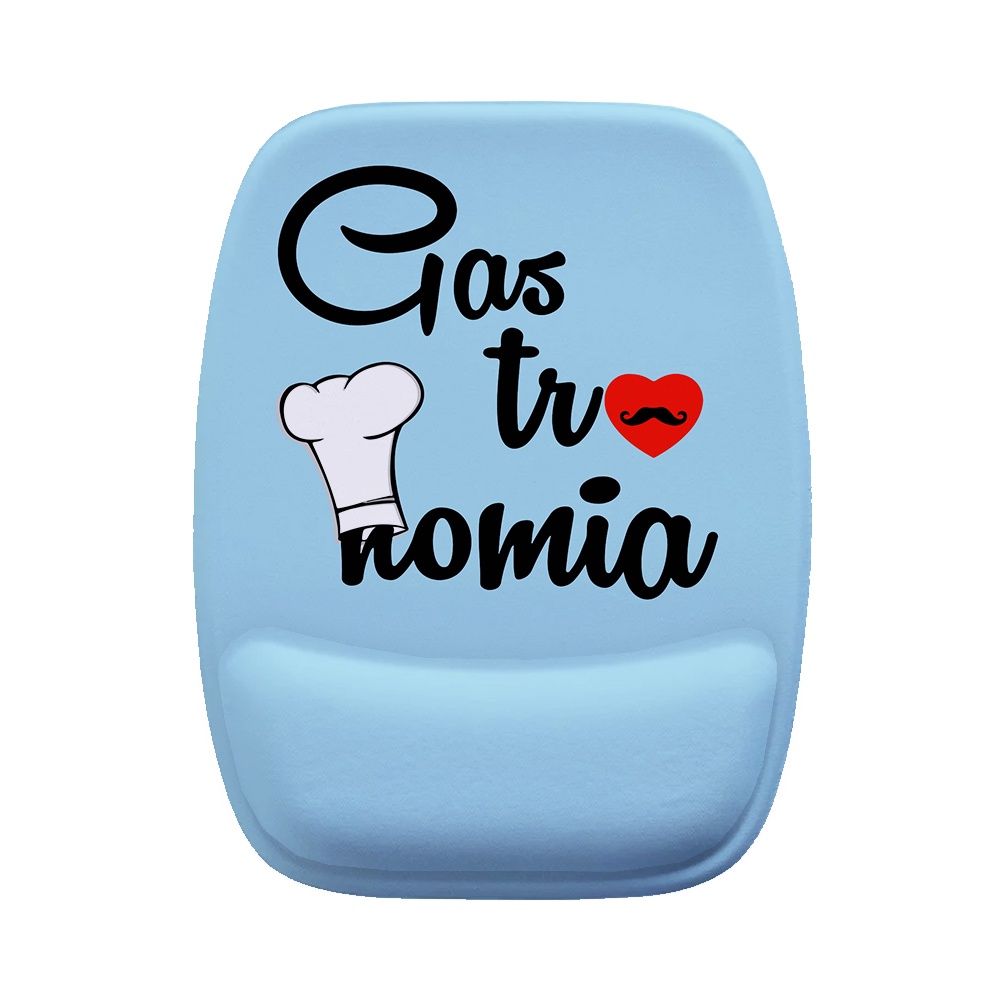 Mouse Pad Ergonomico Retangular Gastronomia Azul