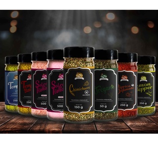 Temperos Gourmet P&P Fit - 13 Temperos Lemon Pepper, Páprica Dufumada, Orégano, Dryhub, Chimichurri, Ana Maria, Edu Guedes