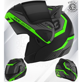 Capacete De Moto Fechado Robocop Articulado Escamoteável V-pro Jet 3 com Viseira Fume Pro Tork Masculino e Reforçado Adultos Confortavel Motociclista