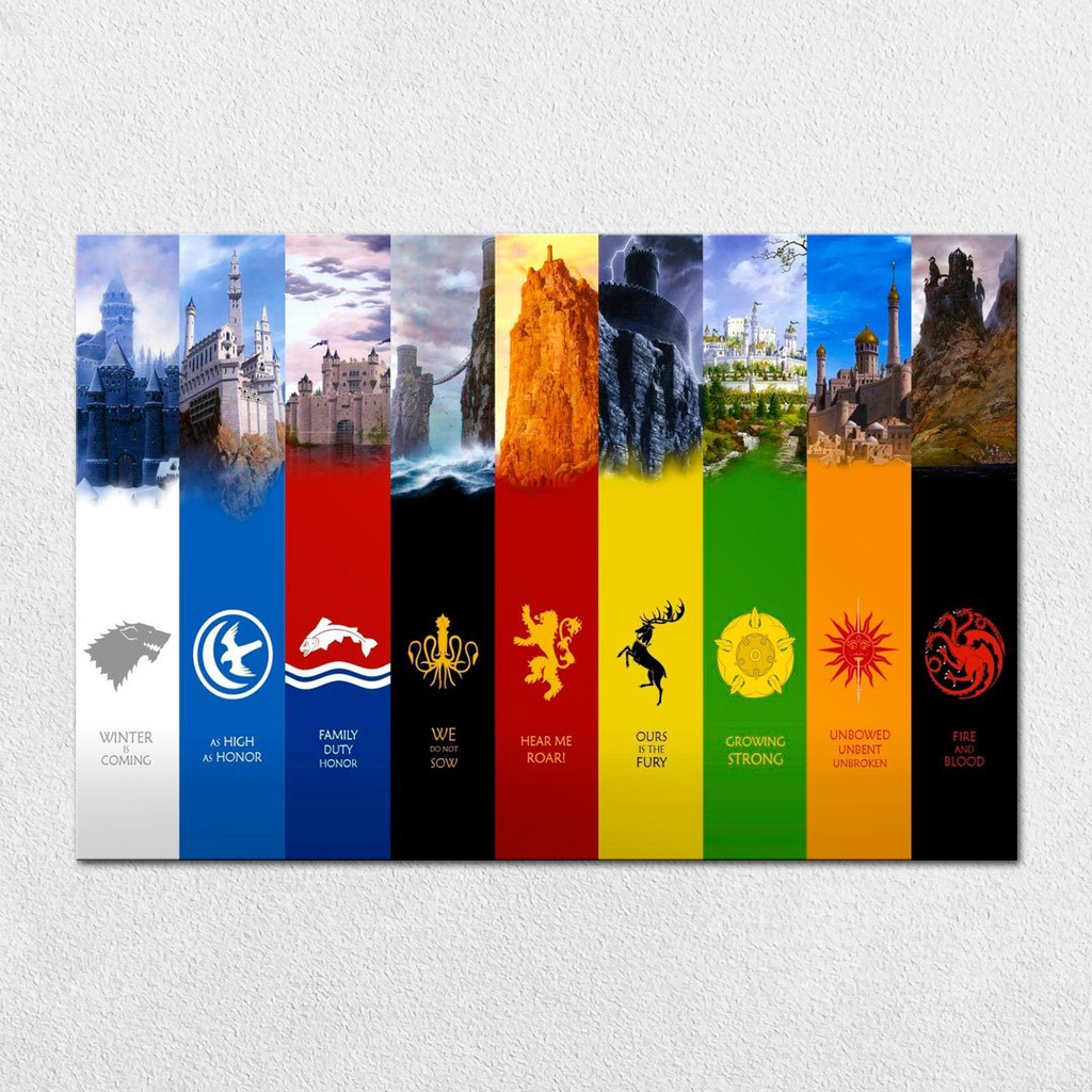 Quadrinho Decorativo Casas Game of Thrones 21X30 - Placas Decorativas Geek  MDF | Shopee Brasil