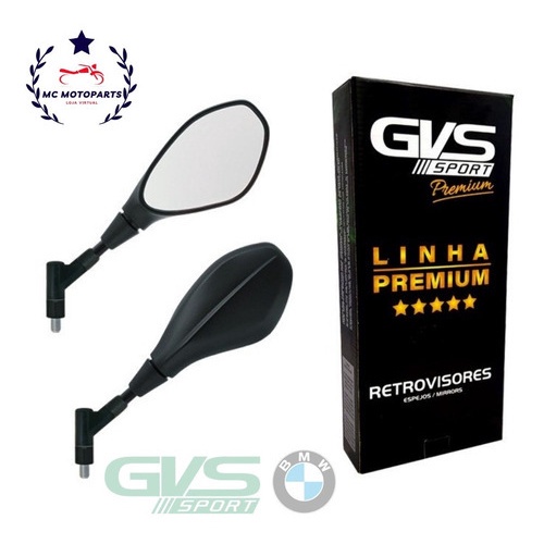 Retrovisor GVS BMW F800 Haste Giro 360 Lente Convexa Fumê  Rosca Padrão Yamaha em Oferta na Shopee