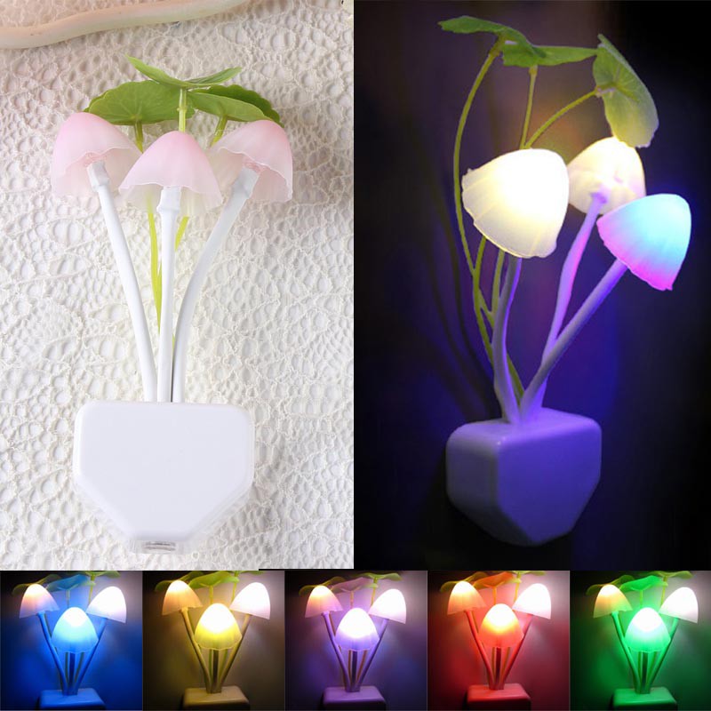 Chineon Abajur/Luz Noturna LED em Forma de Cogumelo Colorido com Sensor/Romântico/Decorativo