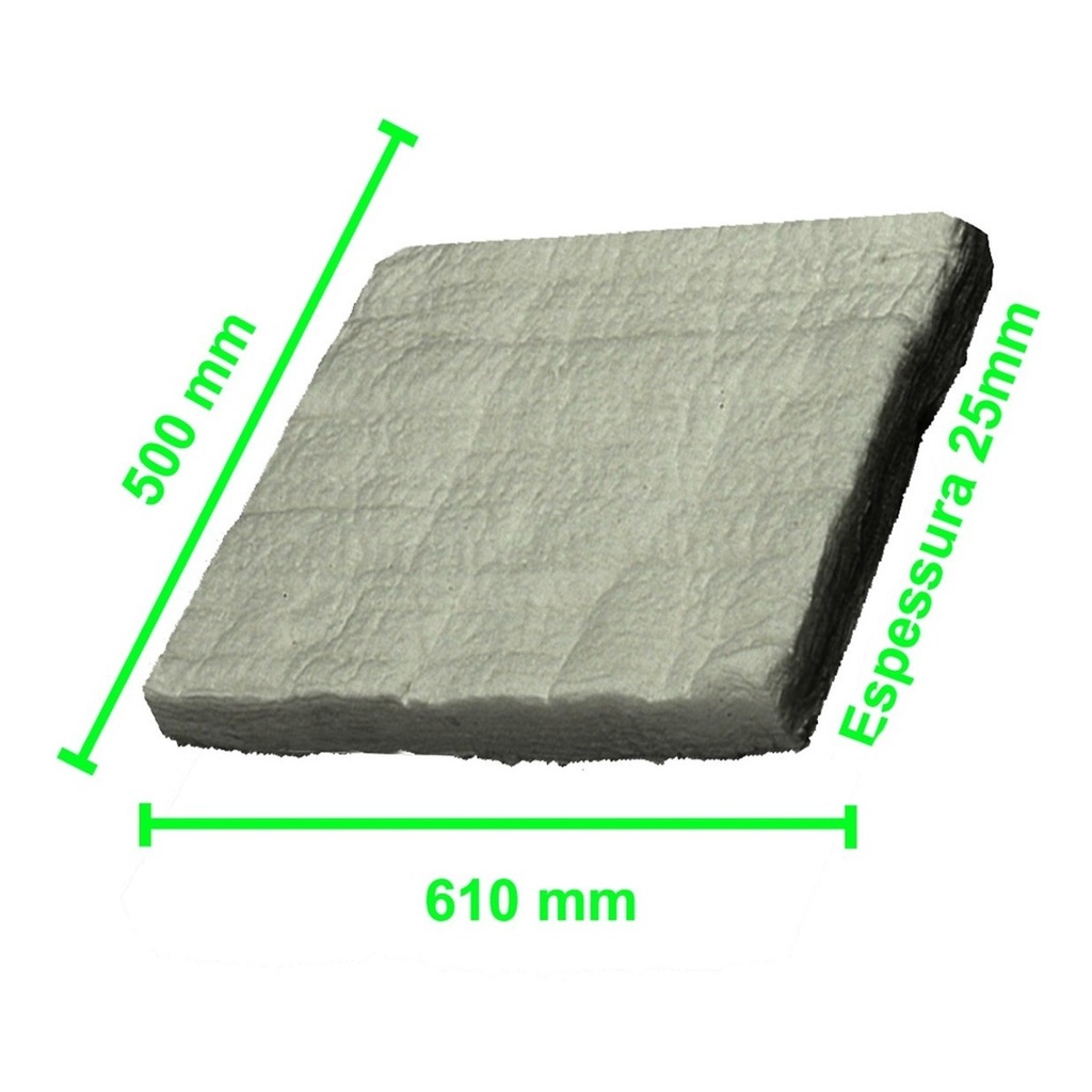 Manta Fibra Cerâmica Isolar Alta Temperatura 500x610x25 Mm