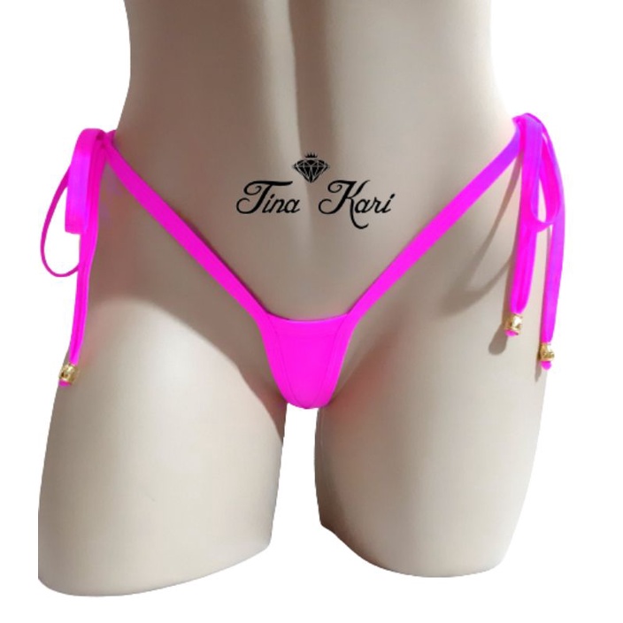 Micro biquíni super mini amarrar v-string Tina kari moda praia