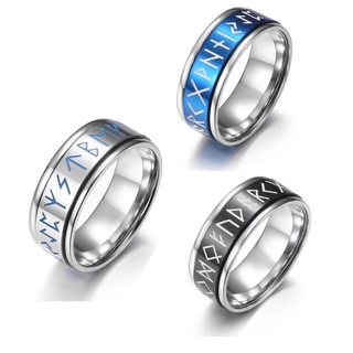 Anel Masculino De Aço Inoxidável Viking Rune