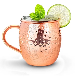 Caneca Rose Moscow Mule Em Aço Inox Cobreado 500ml