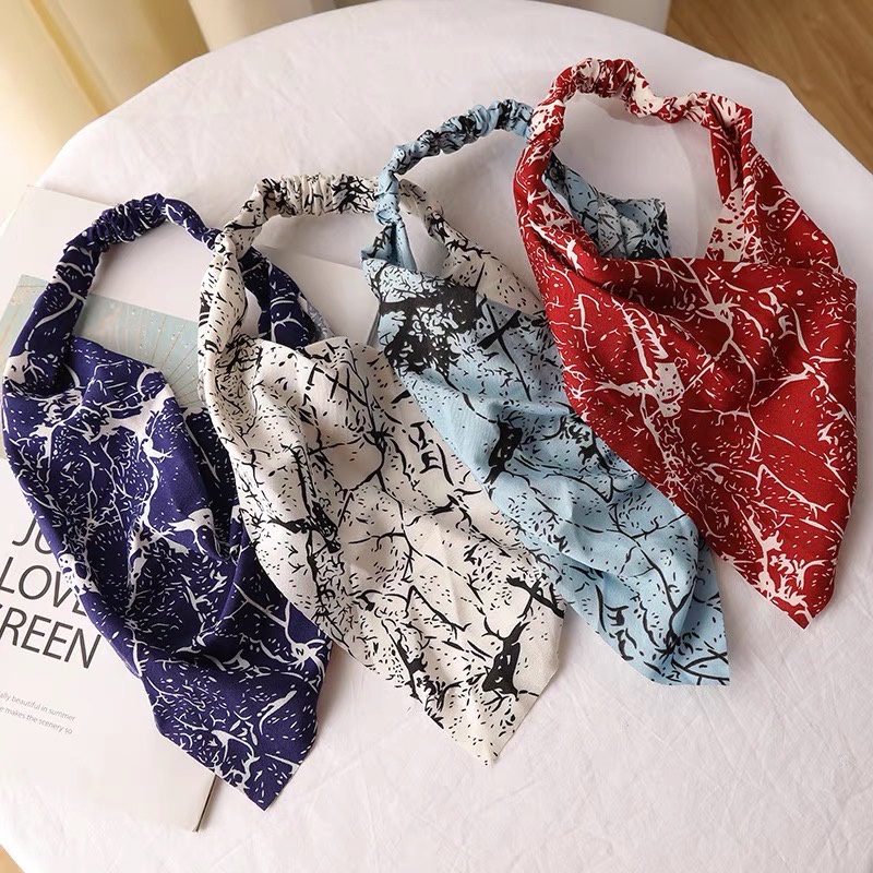 Bohemia Lenço Quadrado Elástico /tiara de cabeça de elástico/Triângulo Lenço Laço De Cabelo/Bandanas de cabelo