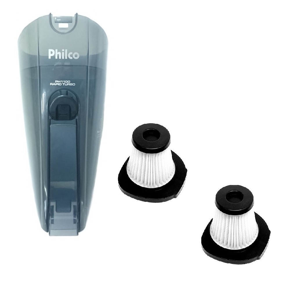 Kit Reservatório 02 Filtros Aspirador Philco Ph1100 Rapid Turbo Pas02v