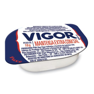 Manteiga Extra Com Sal Vigor Blister Sache 10g Caixa 50 un Hotel Pousada