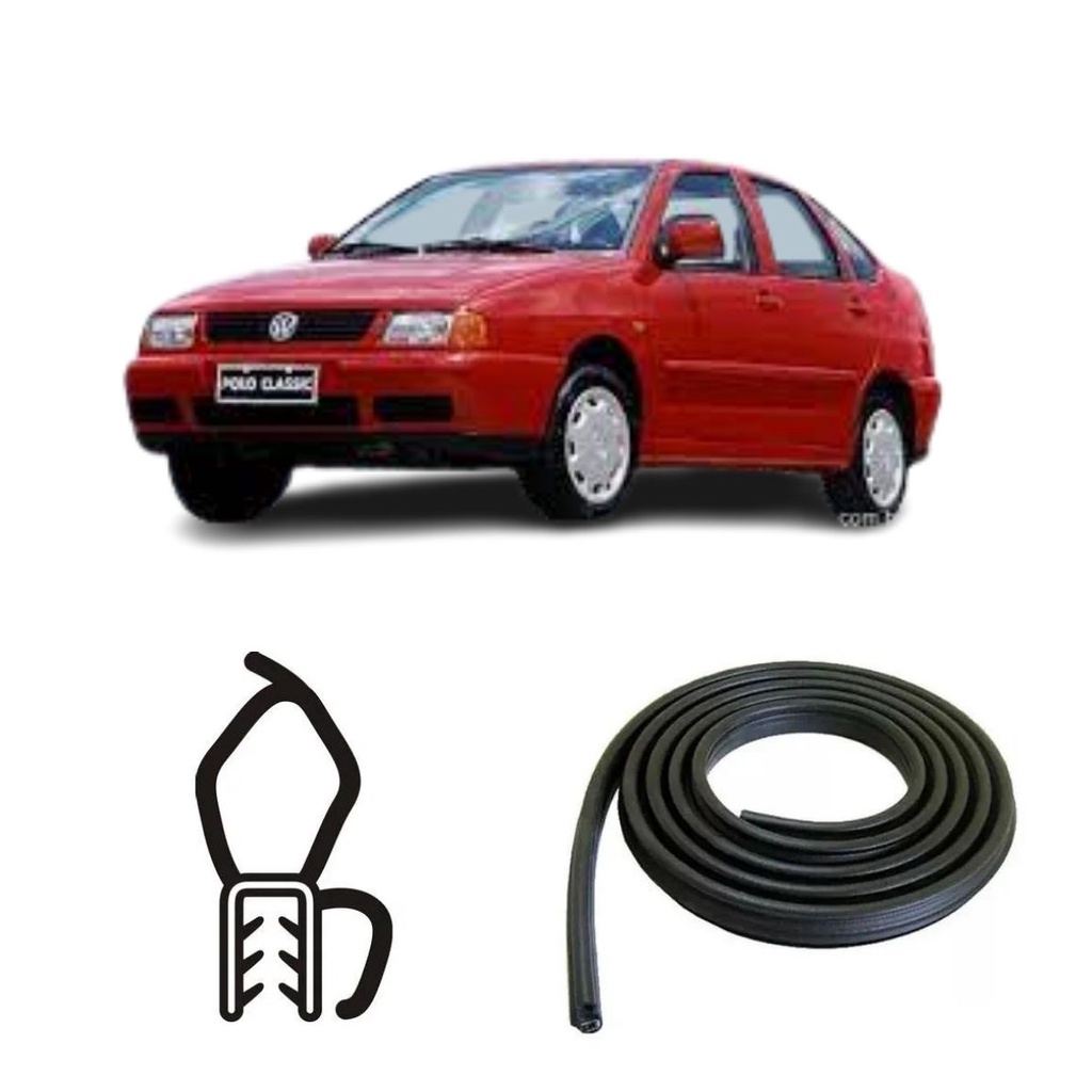 BORRACHA DO PORTA MALAS PRETA COM ABA VW POLO CLASSIC PERFIL OPCIONAL