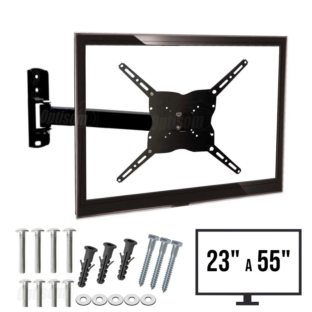 Suporte De Parede Biarticulado Para Tv E Monitor 23 A 55 Polegadas Mxt Universal com Parafusos
