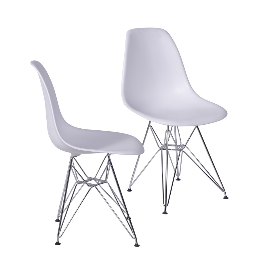 Kit com 2 Cadeiras de Jantar DKR Eames Boxbit Base Cromada para Escrivaninha / Sala de Jantar em Oferta na Shopee
