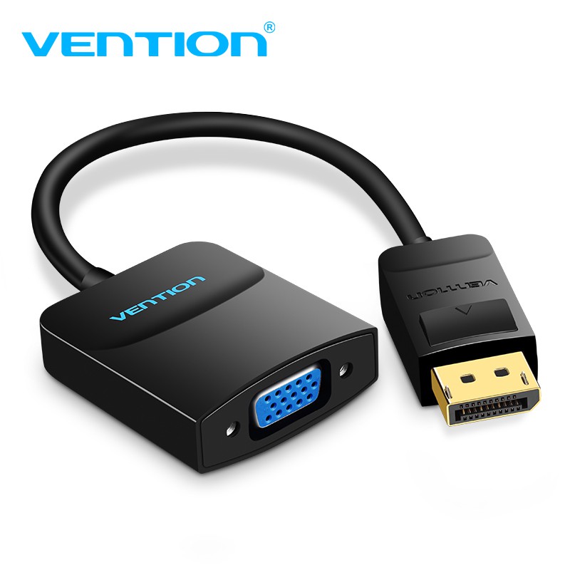 Adaptador Vention DisplayPort Macho para VGA Fêmea Revestido em Ouro para Computador/Notebook/Monitor/Projetor/HDTV