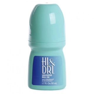 Desodorante Azul Hi & Dri Roll-on Powder Unscented Anti Transpirante | 50ml Azul