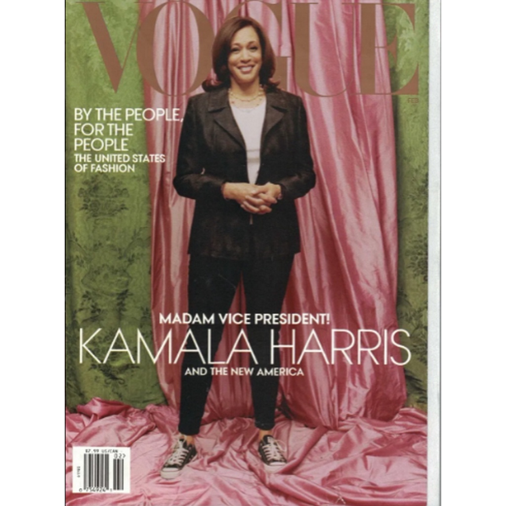 REVISTA VOGUE, DE FEVEREIRO DE 2021, COM KAMALA HARRIS NA CAPA.