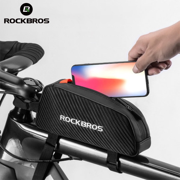 Saco De Ciclismo ROCKBROS Para Estrutura De Bicicleta Tubo Sobre 1L Capacidade À Prova De Chuva E Bolsa Fácil De Limpar