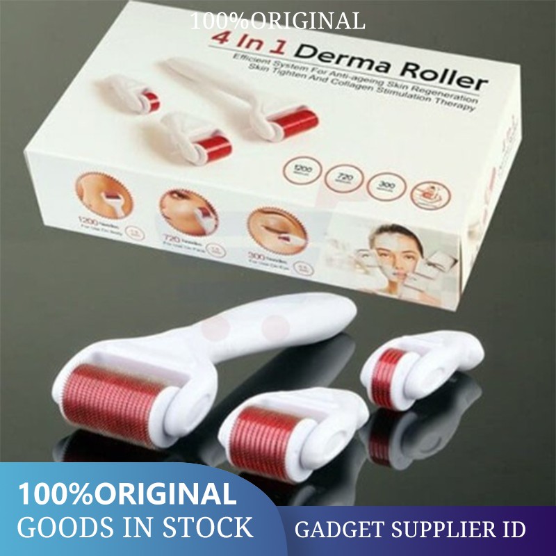Dermaroller Dermaroler Derma Roller System kit 4 Em 1 Rosto Corpo Olhos Agulhas 0.5mm 1.0mm 1.5mm System