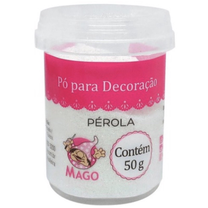 Pó para Decoração Mago 50g Pérola - Glitter grande// - Food & Beverages