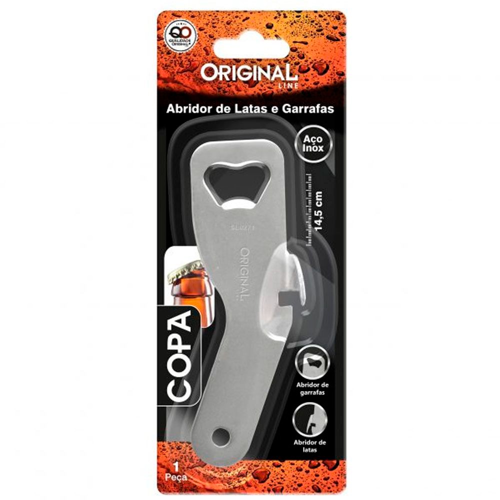 Abridor 14,5cm   de Latas Garrafa Original Line Inox em Oferta na Shopee